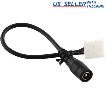 (10-pack) Solderless Female Barrel 5.5mm 2.1mm Power Connector for 10mm 5050 LED