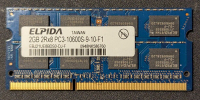 ELPIDA 2GB 2Rx8 RAM Memory PC3-10600S-9-10-F1