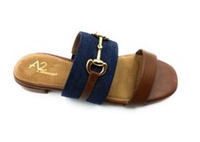 A2 by Aerosoles Women's Denim Combo Simmer Down Platform Slide Sandal