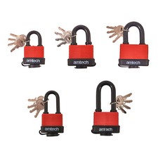 40 50 65mm Waterproof Durable Padlock Long Shackle 4 Keys Garage Home Gate Sheds