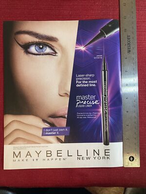 Model Adriana Lima for Maybelline Liquid Liner 2017 Print Ad - Great to frame!