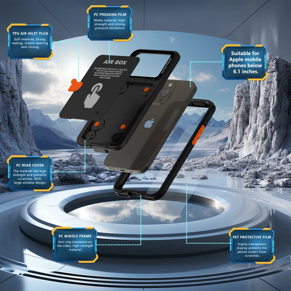 Fr iPhone 15/14 Pro 14/13/12/15 Waterproof Phone Case Full Body Protective Cover - Image 4 of 4