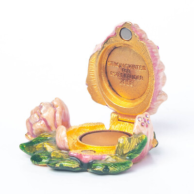 Estee Lauder Solid Perfume Compact Beautiful Romantic Bloom Jay Strongwater 2008