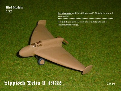 Lippisch Delta II 1932  1/72 Bird Models Resinbausatz / resin kit