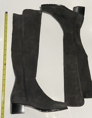 Stuart Weitzman Over The Knee Boot Womens 7 Zip Suede All Serve Heeled Stretch