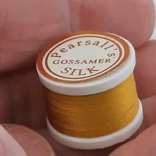 PEARSALL'S Gossamer Silk Thread Amber Fly Tying Material 45 Meter spools #6
