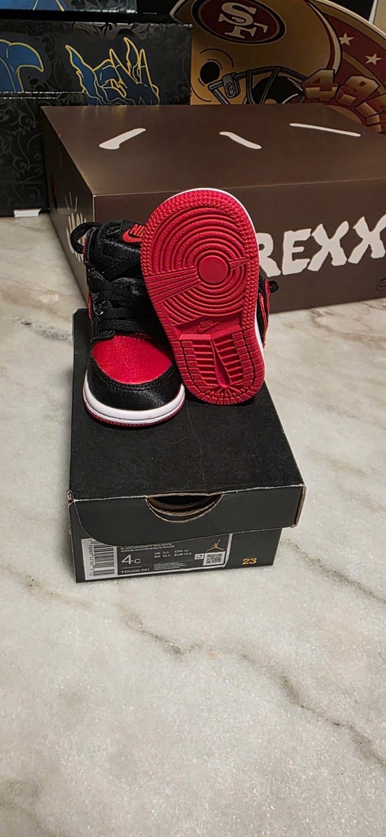Air Jordan 1 Retro High OG (TD) Toddler Kids Shoes SZ 4C Satin