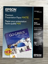 Epson Inkjet Presentation Paper Premium Matte 8.5x11 50 Sheets Cardstock