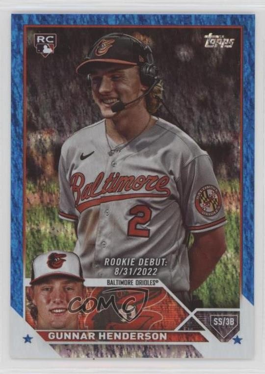 2023 Topps Update Rookie Debut Blue Foil 567/999 Gunnar Henderson #US18 6n9