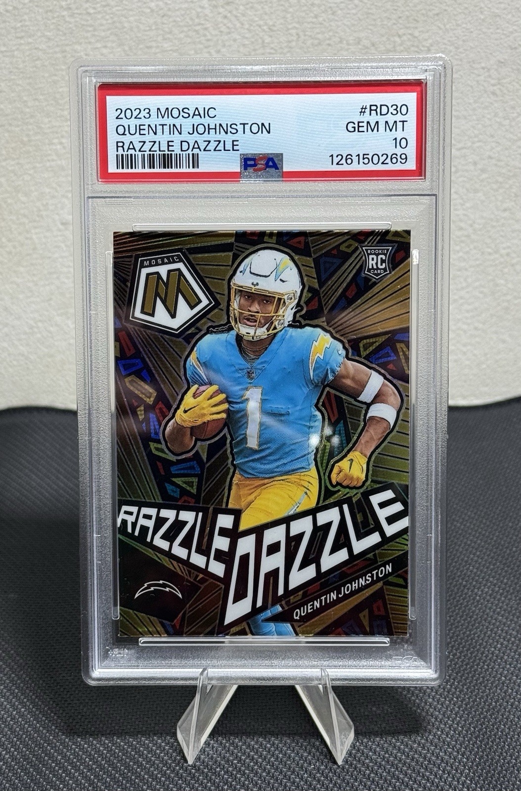 2023 Mosaic Quentin Johnston Razzle Dazzle PSA GEM MINT 10
