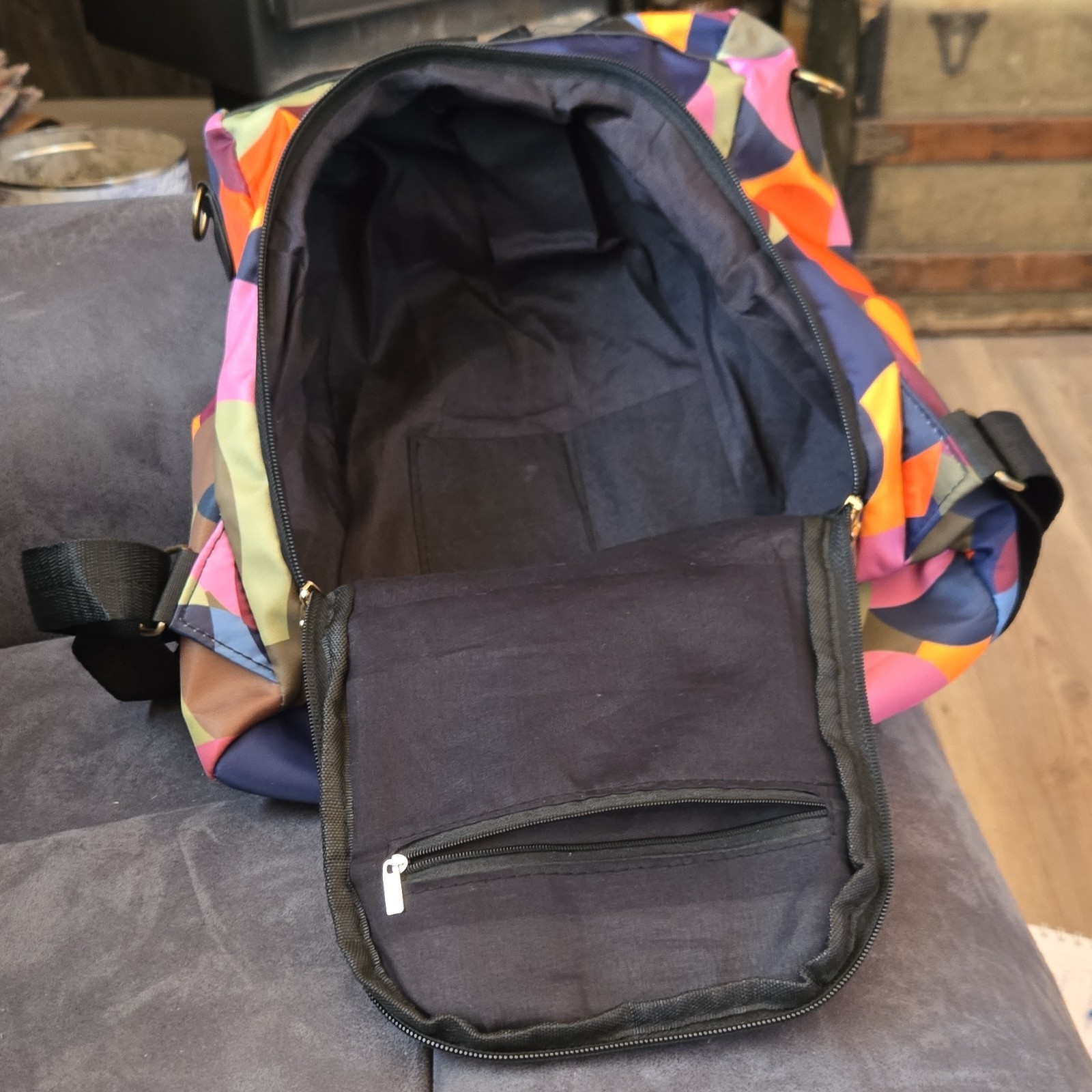 Desigual Multicolor Geometric Backpack Women Blac… - image 3