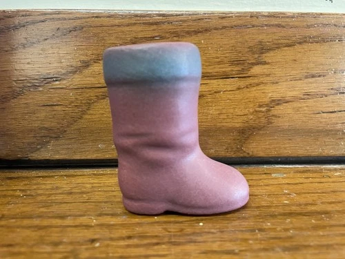 Vintage Van Briggle Pottery Mulberry & Blue 2-5/8" Boot Toothpick/Planter