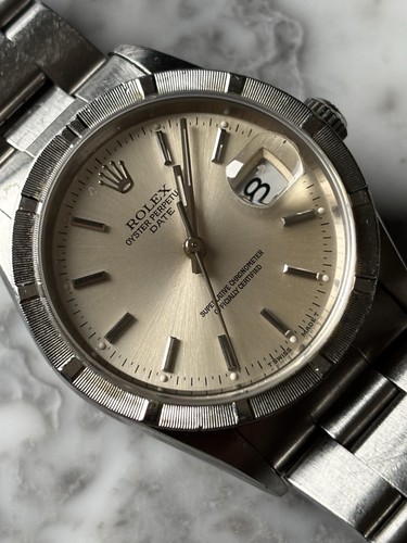 Rolex Rolex Oyster Perpetual Date 15210 Silver Sunburst Dial 3...