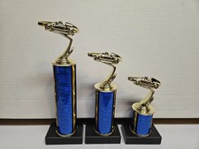 3 Pinewood Derby Trophies First -Second -Third -Free Engraving  
