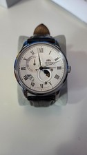 Imagen de Orient Sun & Moon Men's Automatic Sun/Moon Silver Dial Black Leather 41mm Box RA
