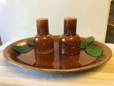 Vintage Wattisfield Ware Salt & Pepper Shakers Rare /Golden Tan /Suffolk Pottery