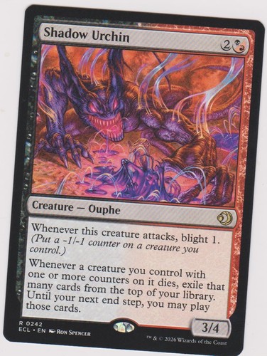 1x  SHADOW URCHIN-RARE NEW MTG  LORWYN ECLIPSED BLACK OR RED #242