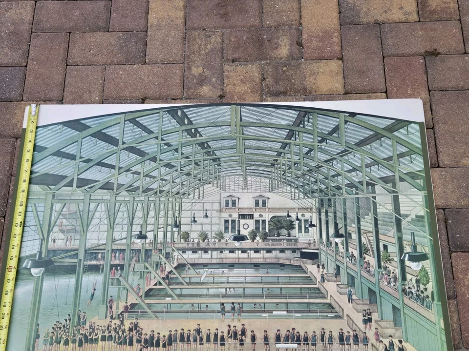 Sutro ванны (1900) Сан-Франциско искусства печати на борту Мэрилин Блейсделл 1977 редкая! - Изображение 3 из 4