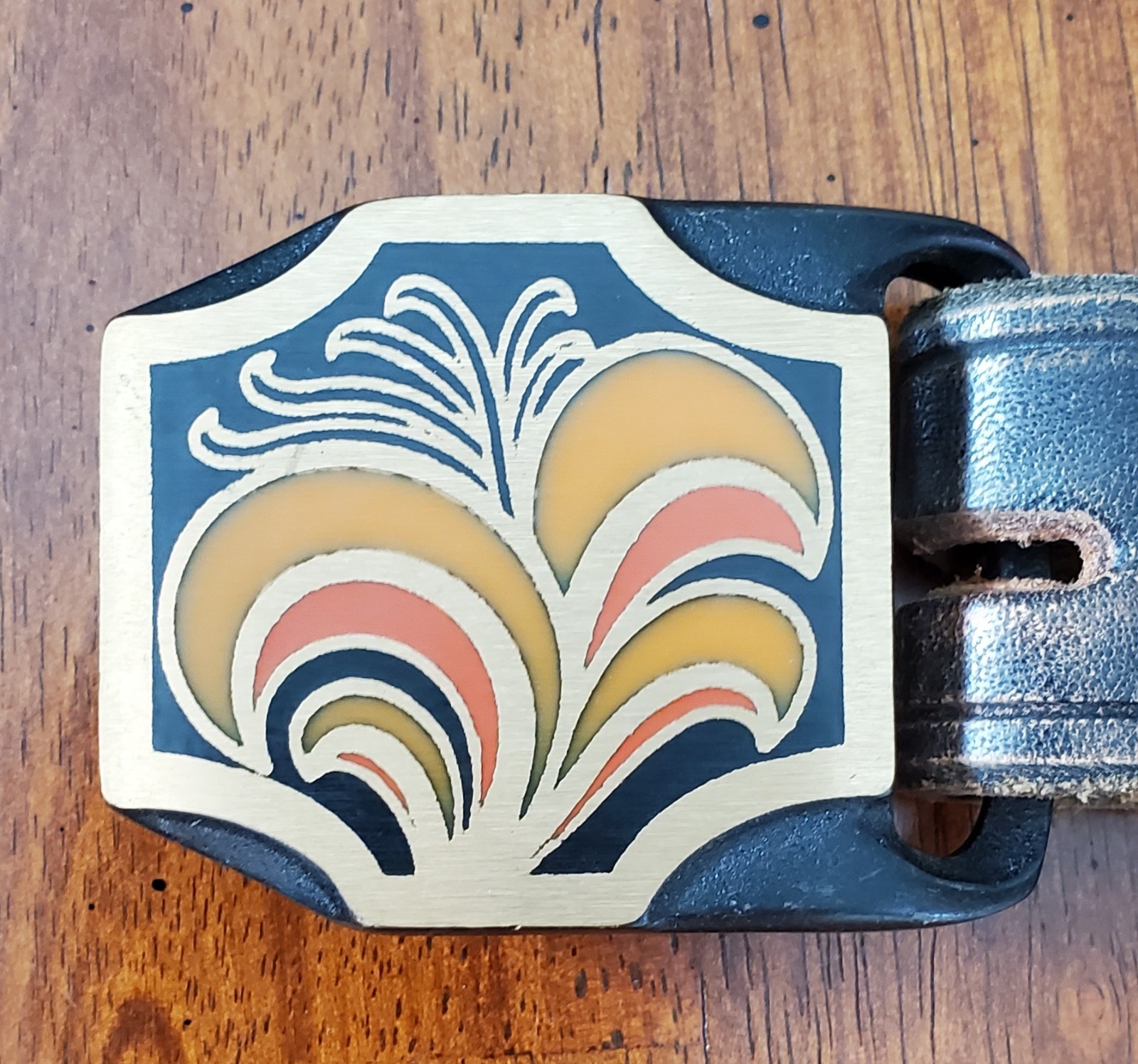 1979 Tech Ether Guild "Lilly" Solid Brass Belt Bu… - image 1