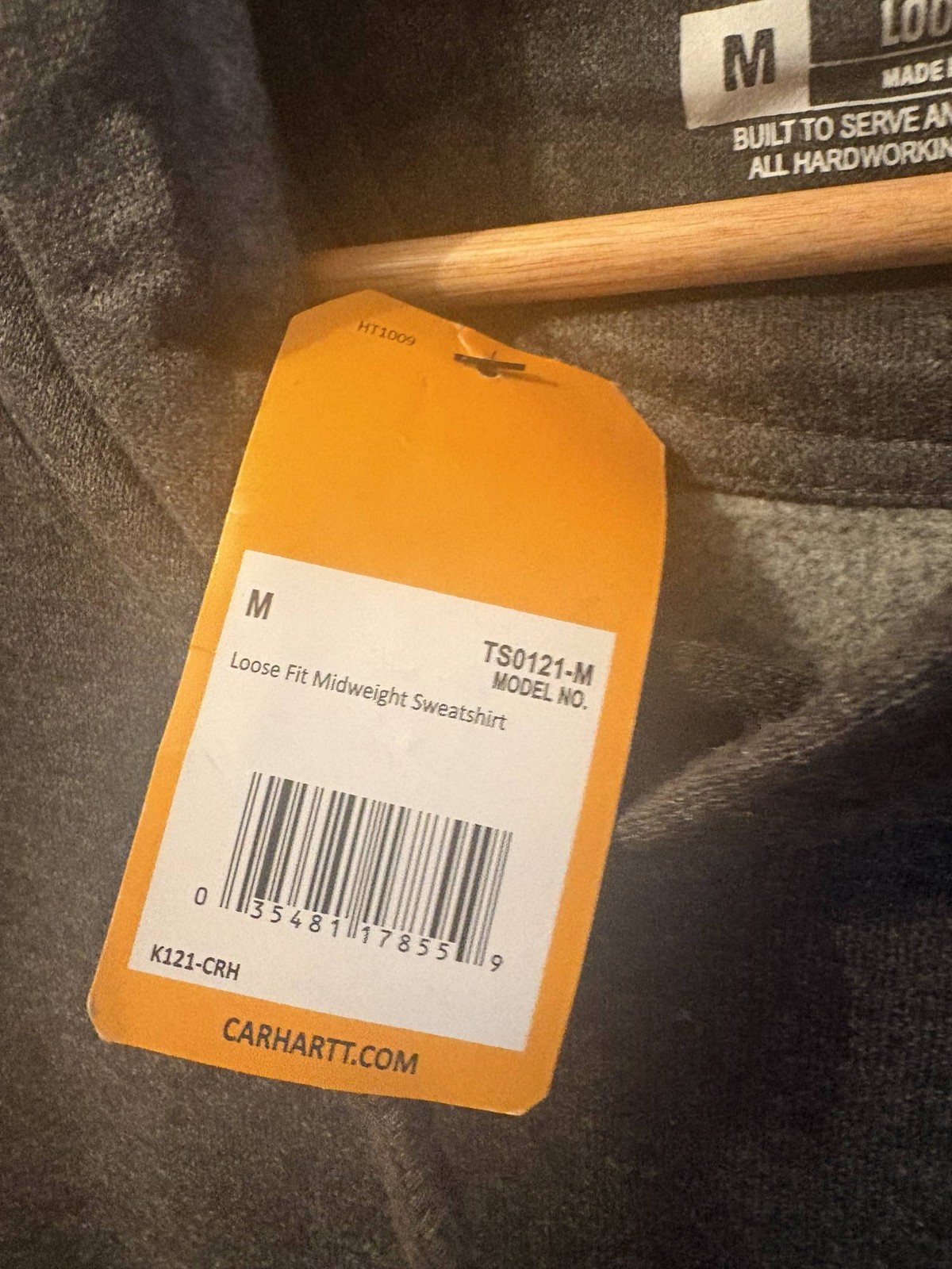 BNWT Carhartt K121 Loose Fit Hoodie - Carbon Heather Gray - Medium image 2