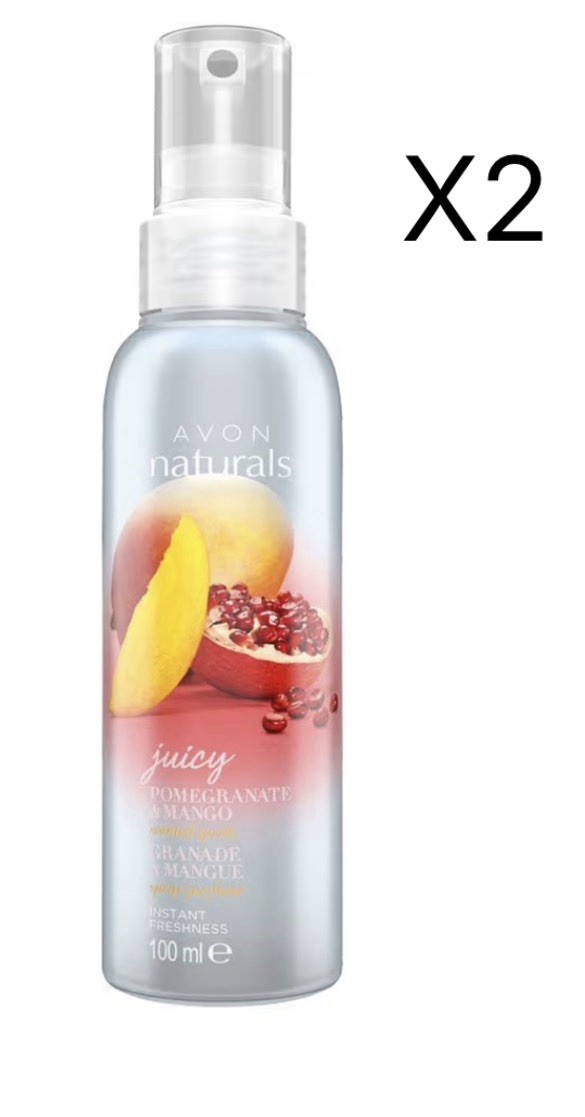 Discontinued Avon Naturals Scented Spritz 100ml Pomeganate +Mango x 2