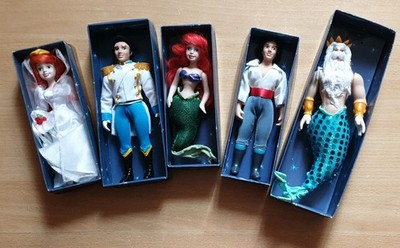 5 x Disney Porzellan Prinzessin Puppen von Deagostini - Arielle Prinz Eric Neptun