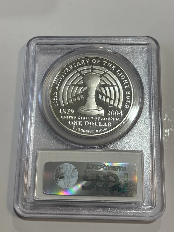 2004-P Thomas Edison Commemorative Dollar PCGS PR69 DCAM Blue Label - Image 2 of 2