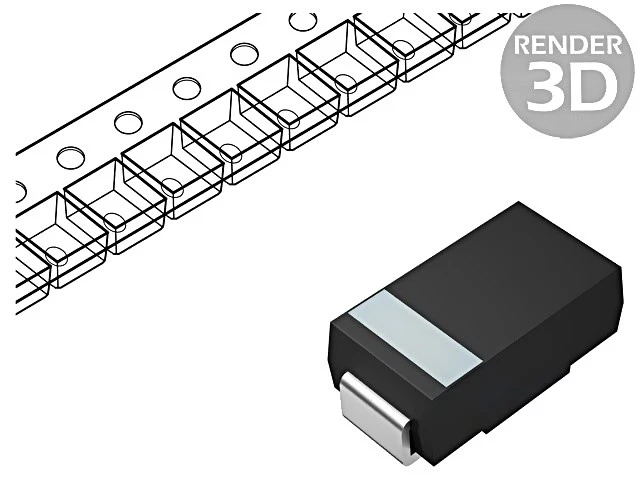 5 x diodes SMAJ30A/TR13 : TVS 0,4kW 33,3-36,8V 8,3A unidirectionnel SMA SMAJ ... - Photo 1/1