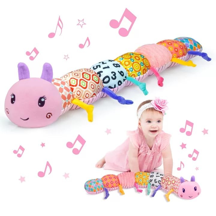 Baby Infant Musical Soft Animal with Multi Textures,Rattle,C