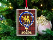 Davis Clan Scottish Tartan Background Ornament