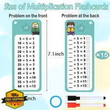 Math Flash Cards 60pk Addition Subtraction Multiplication Division for Grades...