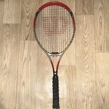 Wilson Triad Power Bridge Tennis Racquet Red/Silver w/ Black Overgrip