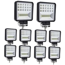 LED Light Pods, 4 Inch 126W LED Work Light for Truck, Square 12V 24V 10 Pack