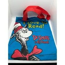 Dr Seuss Cat in the Hat I Love to Read Tote Bag Reusable Book Bag
