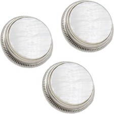 3Pcs Trumpet Valve Caps, Silver Valve Buttons, Copper Parts White 