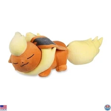 Adorable 15.5" Pokemon Center Flareon Sleeping Plush - Perfect for Collectors!
