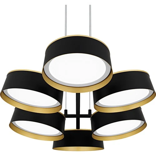 Quoizel BYS640 Byrnes 40"W LED Linear Chandelier - Black - Picture 4 of 7