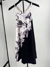 Womens Halter Dress White Floral Cotton Chain Strap Sleeveless Summer Beach