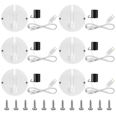 6 Set Blow Mold Light Kit , E27 E26 Single Light Cord Kit with Switch Fuse Pl...