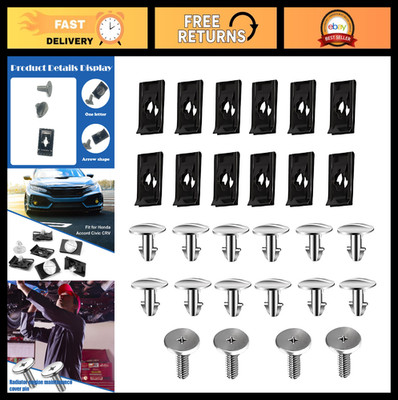 28PCS Engine Cover Pin Screws & Splash Shield Bolts Set for Honda Civic, Accord,