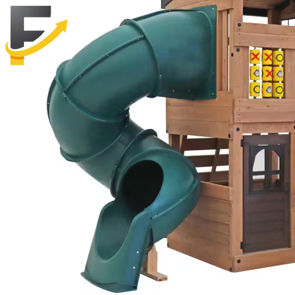 S Quick Connect Tube Slide For 5 Ft. Decks Green