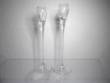 70er J. 2 x hohe Kerzenhalter Glas Studio linie Rosenthal Lotus u. schlicht 22cm