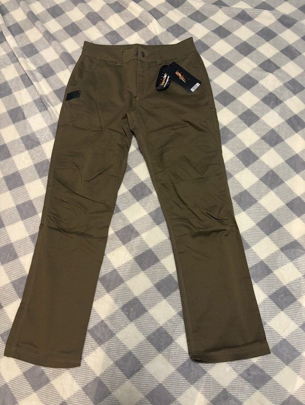 SITKA Men’s Green CORDURA Twill Straight Leg Pants Mid Rise Pockets 33W
