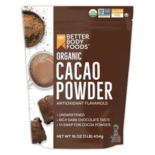 Organic Cacao Powder 16 oz – Gluten-Free, Baking Smoothies Hot Chocolate Use
