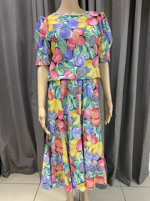 VTG 80s PKs Kloset  Womens Dress 12 Made in USA