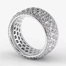 2Ct Round Cut Lab Created Diamond Men's Wedding Band Ring 14k White Gold Plated