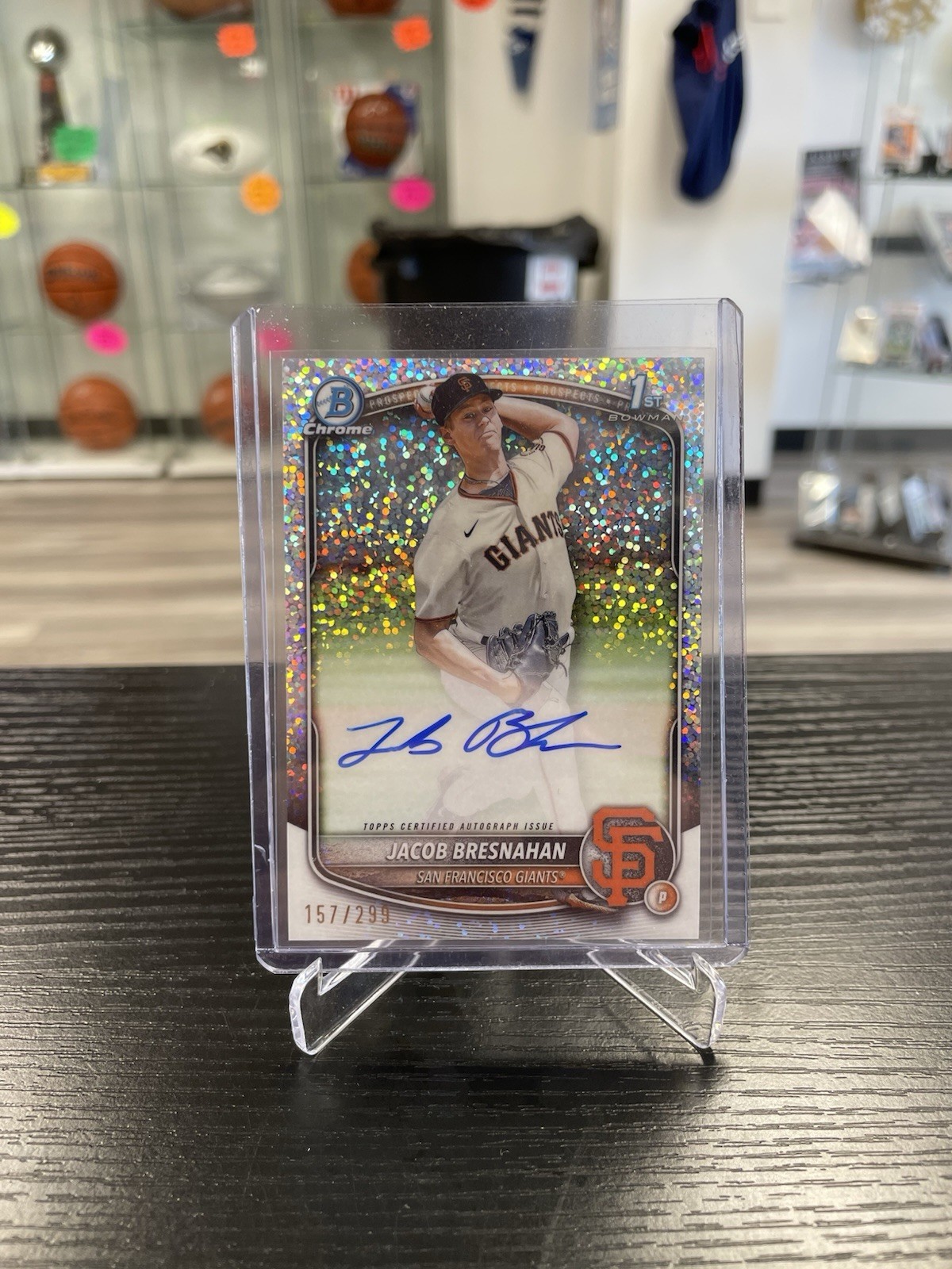 2025 Topps Bowman Chrome Baseball Jacob Bresnahan 1st Bowman Speckle Auto /299 B