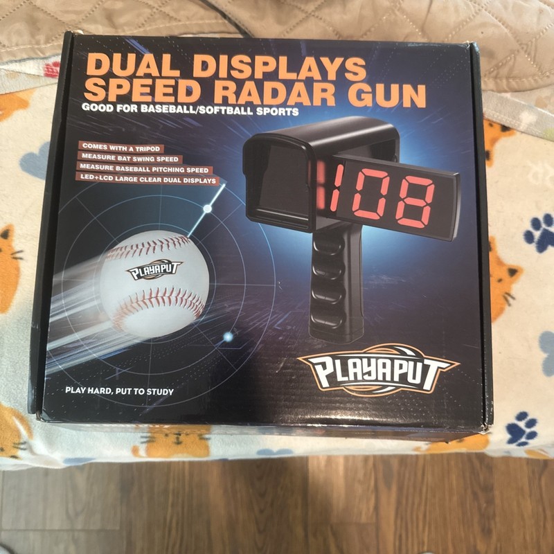 Playaput Dual Display Speed Radar Gun. Baseball Softball. W Tripod