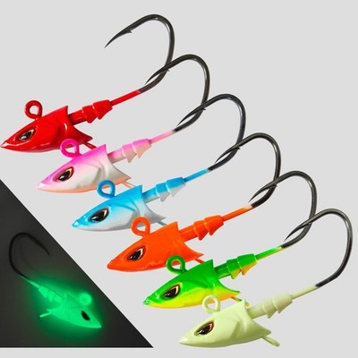 5pcs Saltwater Jig Head Swimbait Offshore Redfish Stripper Seabass Lure 14g-36g