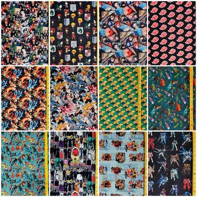 ANIME FABRIC FABRICS ( HALF-YARD OR 1-YARD & ANIME THEME SELECTIONS )